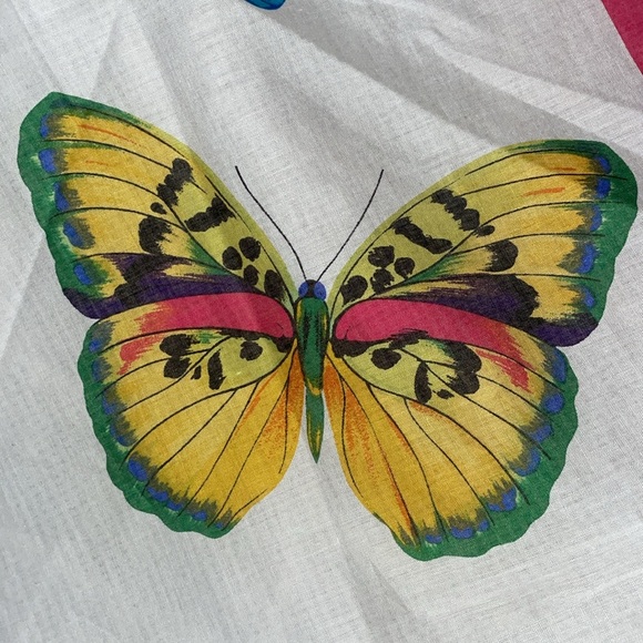 ECHO Brilliant Colorful Butterfly Print Scarf. - Picture 4 of 5